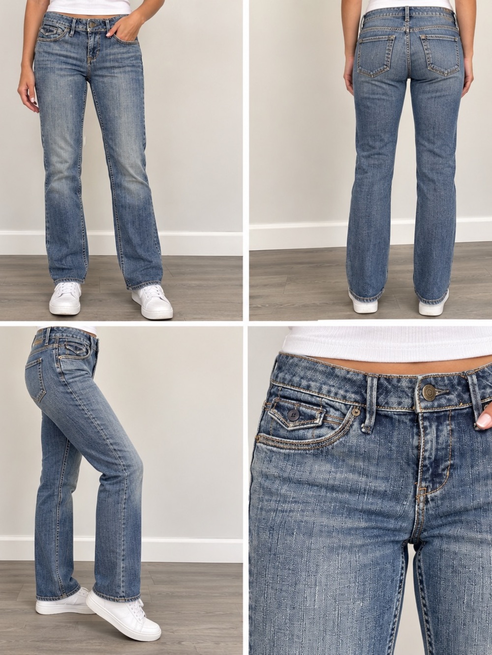 Banana Republic Women's Straight Leg Jeans in Light Blue Denim